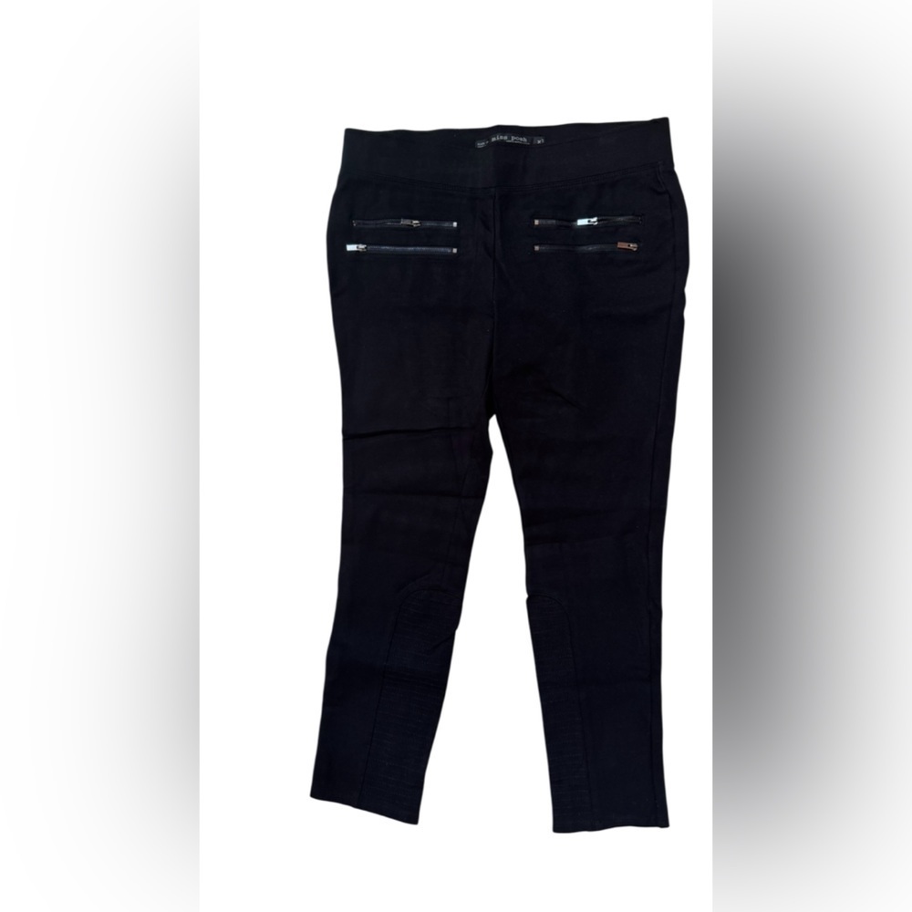 MISS POSH Black Moto Leggings Zipper Pockets XL runs small